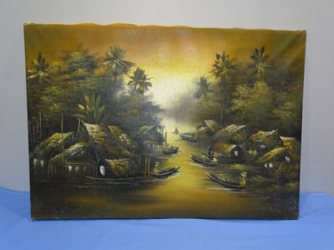 Thai Impressionist Painting, Oil on Canvas, Signed THONG DEE