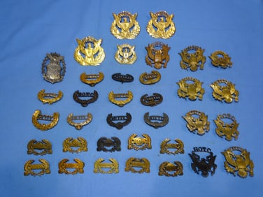 WWII - Vietnam Era ROTC Cap Hat Badge Insignia Lot
