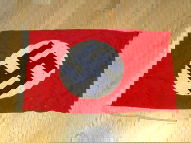 WWII German Flag w/ Makers Label, 20"x36"