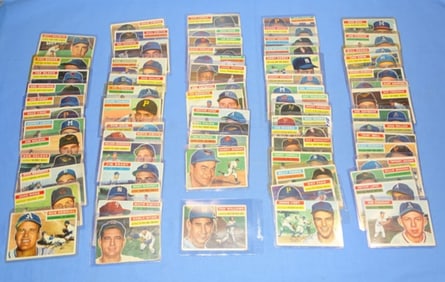 1956 Topps Baseball Cards, Lot of 70 w/ TED WILLIAMS