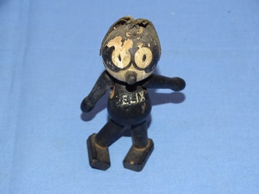 Original FELIX THE CAT, Schoenhut 4" Jointed Wood Toy, 1920's Pat Sullivan