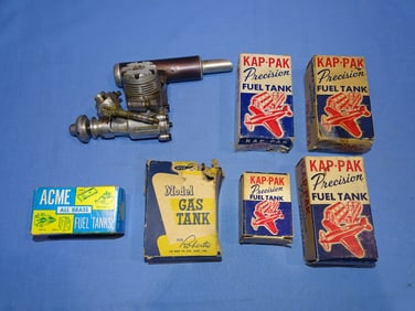 Vintage WEBRA 40 R/C Remote Control Airplane Engine w/ Muffler & NOS Fuel Tank Lot