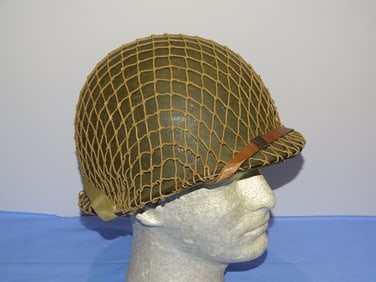WWII M1 M-1 Combat Helmet w/ Liner & Net
