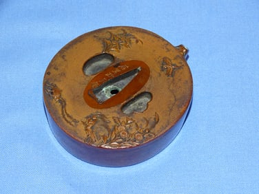 Antique Japanese Bronze Water Dropper SUITEKI Made from Samurai Sword Guard Tsuba