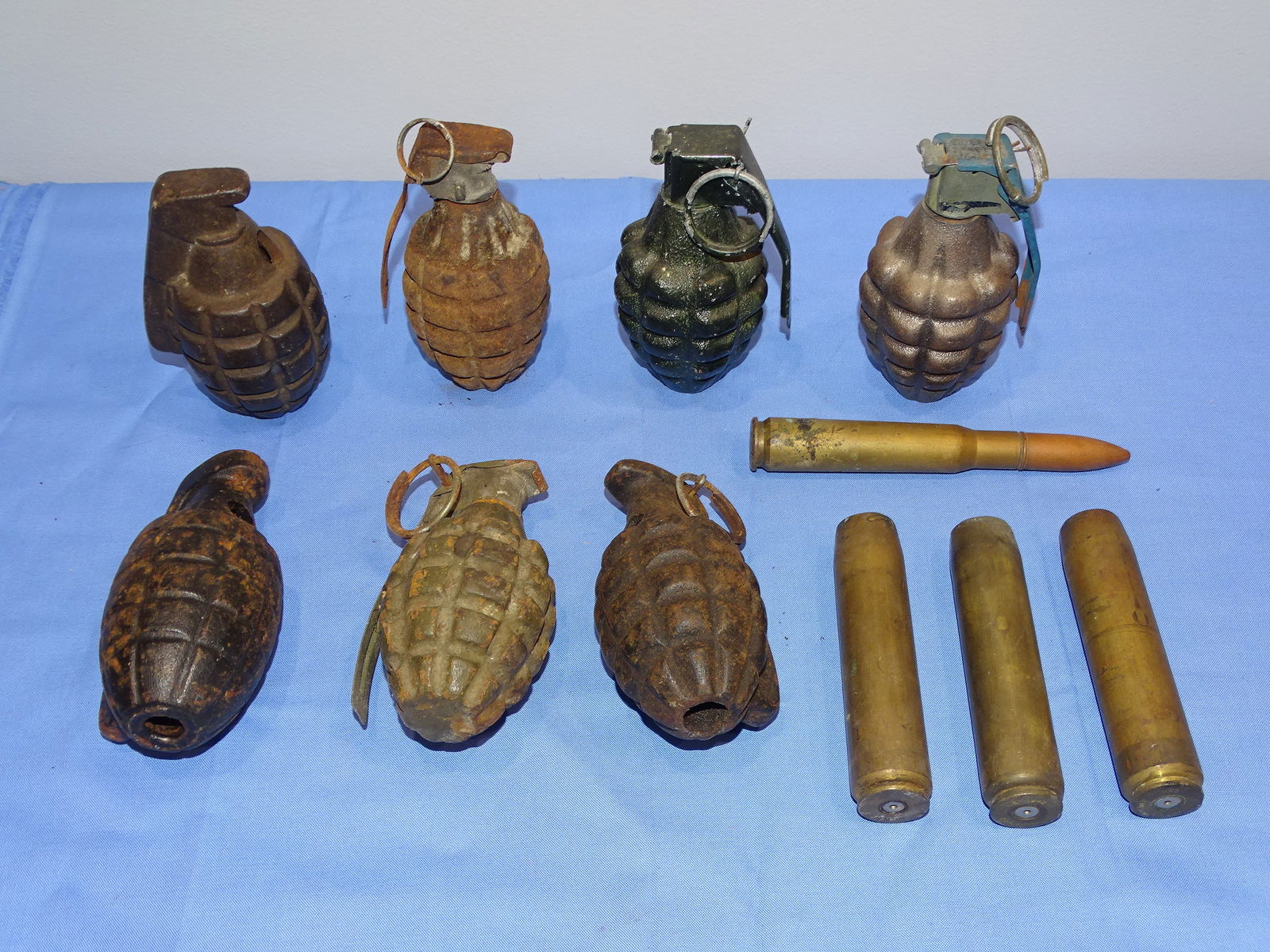 WWI - WWII Practice Hand Grenade & Shell Lot (1 of 6)