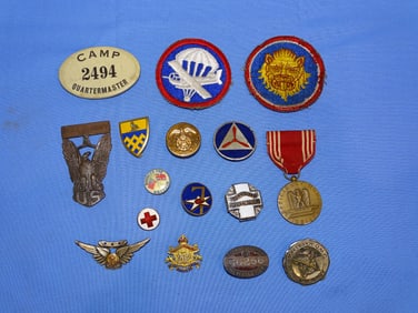 WWI - WWII Pin, Badge, Medal, Insignia, Patch Lot
