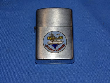 Pre - Vietnam War Era 1961 Cigarette Lighter, Presented CVA-43 USS CORAL SEA