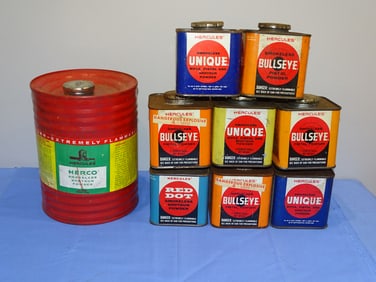 Lot of Vintage HERCULES Gun Powder Tins