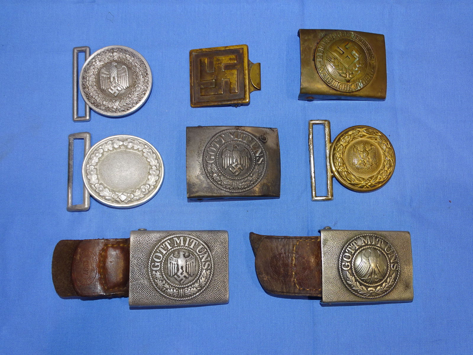 WWII German Nazi Belt Buckle Lot: NICE LOT OF ORIGINAL WWII GERMAN BELT BUCKLES.