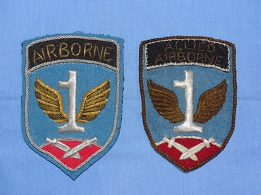 WWII 1st Allied Airborne Bullion Patch Pair, Theater Made