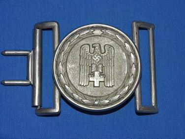 WWII German Belt Buckle, DRK Red Cross Leader, Ges.Gesch 1 Marked