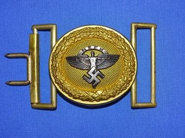 Very Rare WWII German Belt Buckle, NSFK General Officer, Assmann