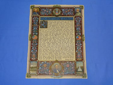 Ornate 1927 Abraham Lincoln's Gettysburg Address