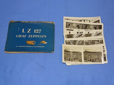WWI - WWII German LZ127 Graf Zeppelin Airship Postcard & Photograph Lot