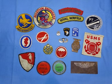 WWII Airborne, USMS Patch, Insignia, Pin Lot