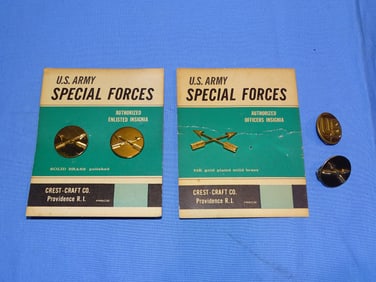 WWII 1st Special Service Forces FSSF Officer's & EM's Collar Brass Insignia