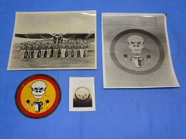 WWII AAF 97th Observation Squadron Leather Patch & Photos, Mitchel Field 1939