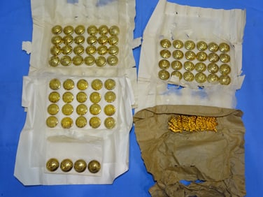 NOS WWII British Button & Collar Dog Lot, Royal Scots