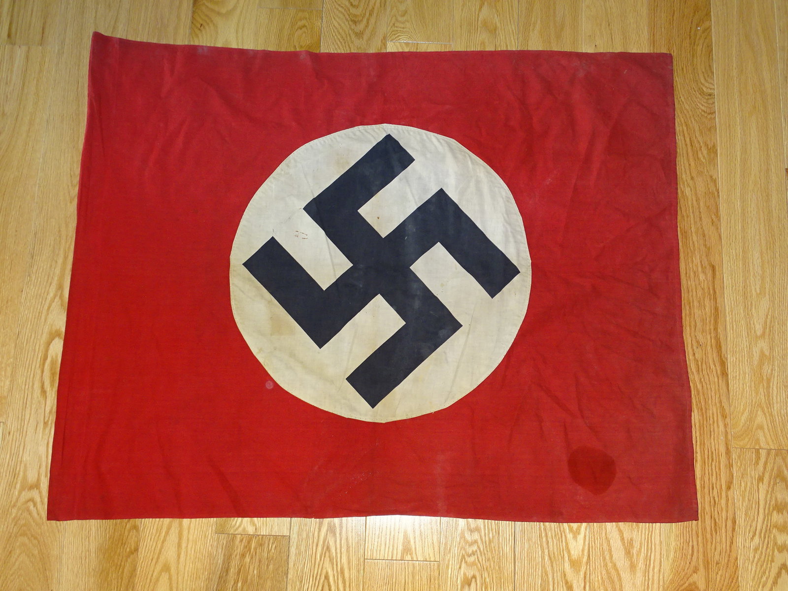 WWII German Nazi NSDAP Party Flag, 30"x37": NICE WWII GERMAN NAZI PARTY FLAG. IT MEASURES APPROX. 30"x37", POCKET FOR POLE IS PRESENT.