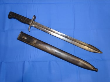 WWI German ERSATZ Sawback Butcher Bayonet