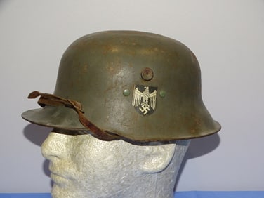 WWII German KINDERHELM Childs Steel Helmet, Double Decal Army
