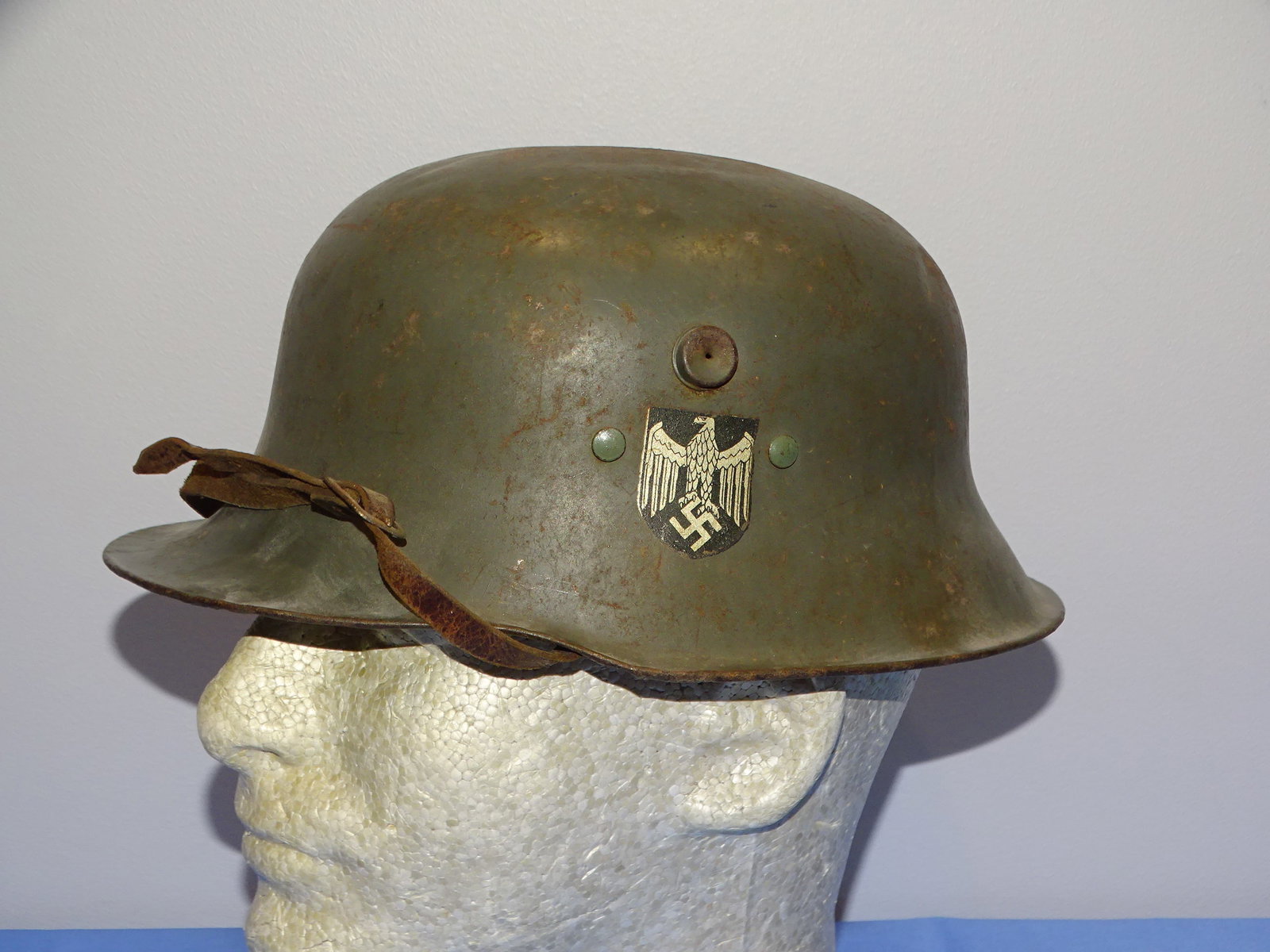 WWII German KINDERHELM Childs Steel Helmet, Double Decal Army (1 of 10)