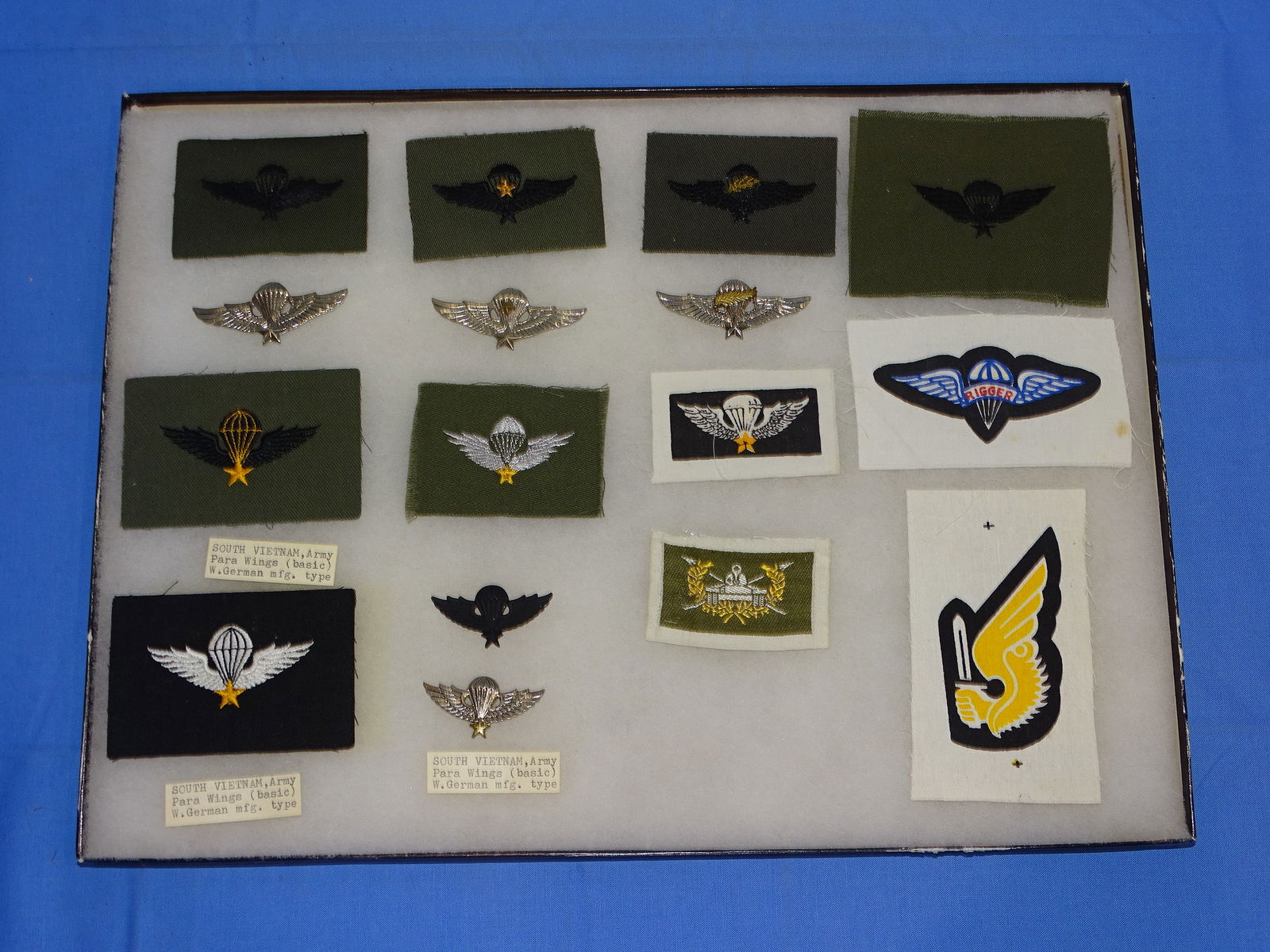 Vietnam War ARVN Airborne Paratrooper Wing, Badge, Patch, Insignia Lot (1 of 9)