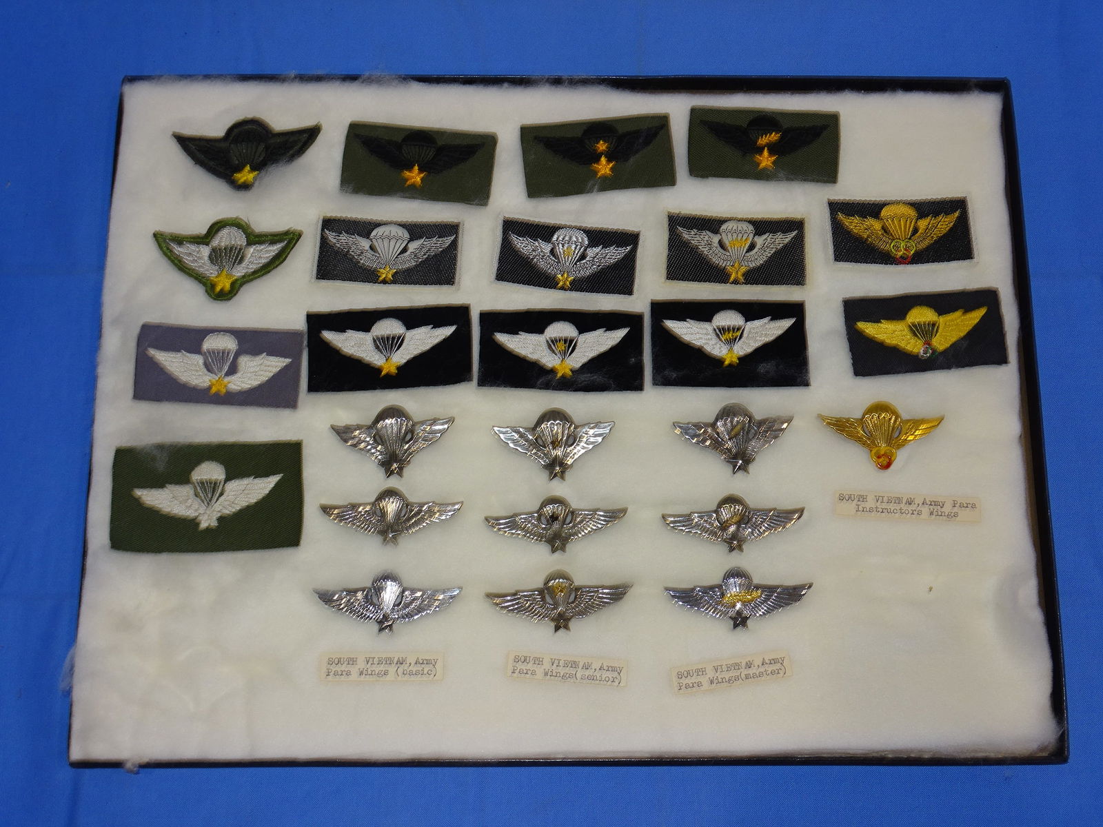 Vietnam War ARVN Airborne Paratrooper Wing, Badge, Patch, Insignia Lot (1 of 9)