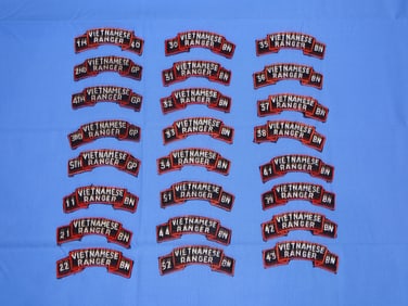 Vietnam War ARVN Vietnamese Ranger Bn Shoulder Tab, Patch, Insignia Lot