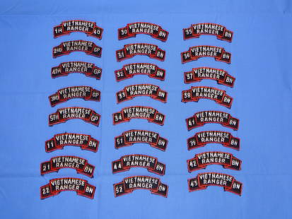 Vietnam War ARVN Vietnamese Ranger Bn Shoulder Tab, Patch, Insignia Lot: NICE LOT OF VIETNAM WAR INSIGNIA.