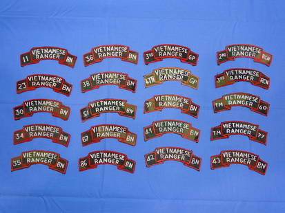 Vietnam War ARVN Vietnamese Ranger Bn Shoulder Tab, Patch, Insignia Lot: NICE LOT OF VIETNAM WAR INSIGNIA.