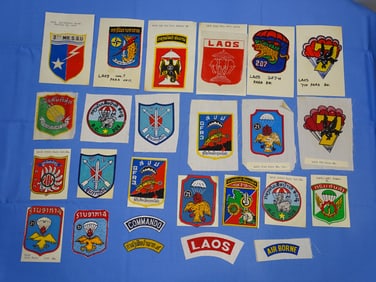 Vietnam War Paratrooper Special Forces Patch, Tab, Insignia Lot, LAOS