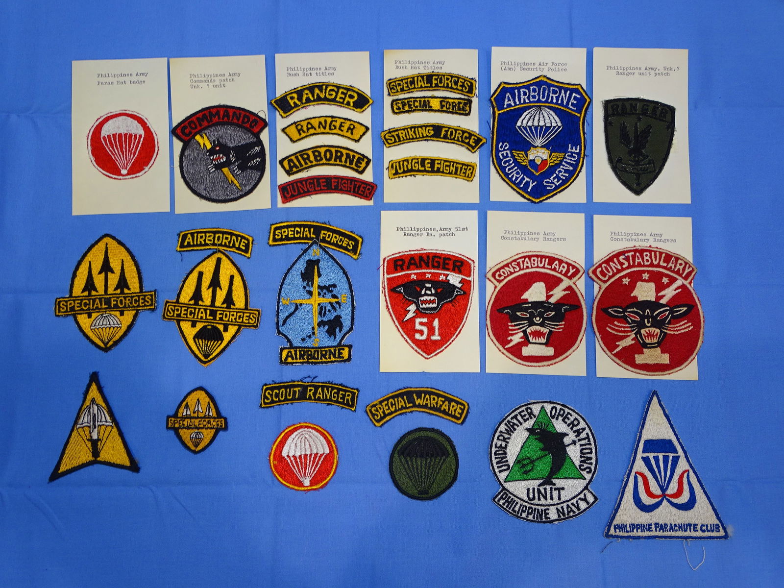 Vietnam War Patch, Tab, Insignia Lot, Airborne, Special Forces, Rangers, PHILIPPINES (1 of 5)