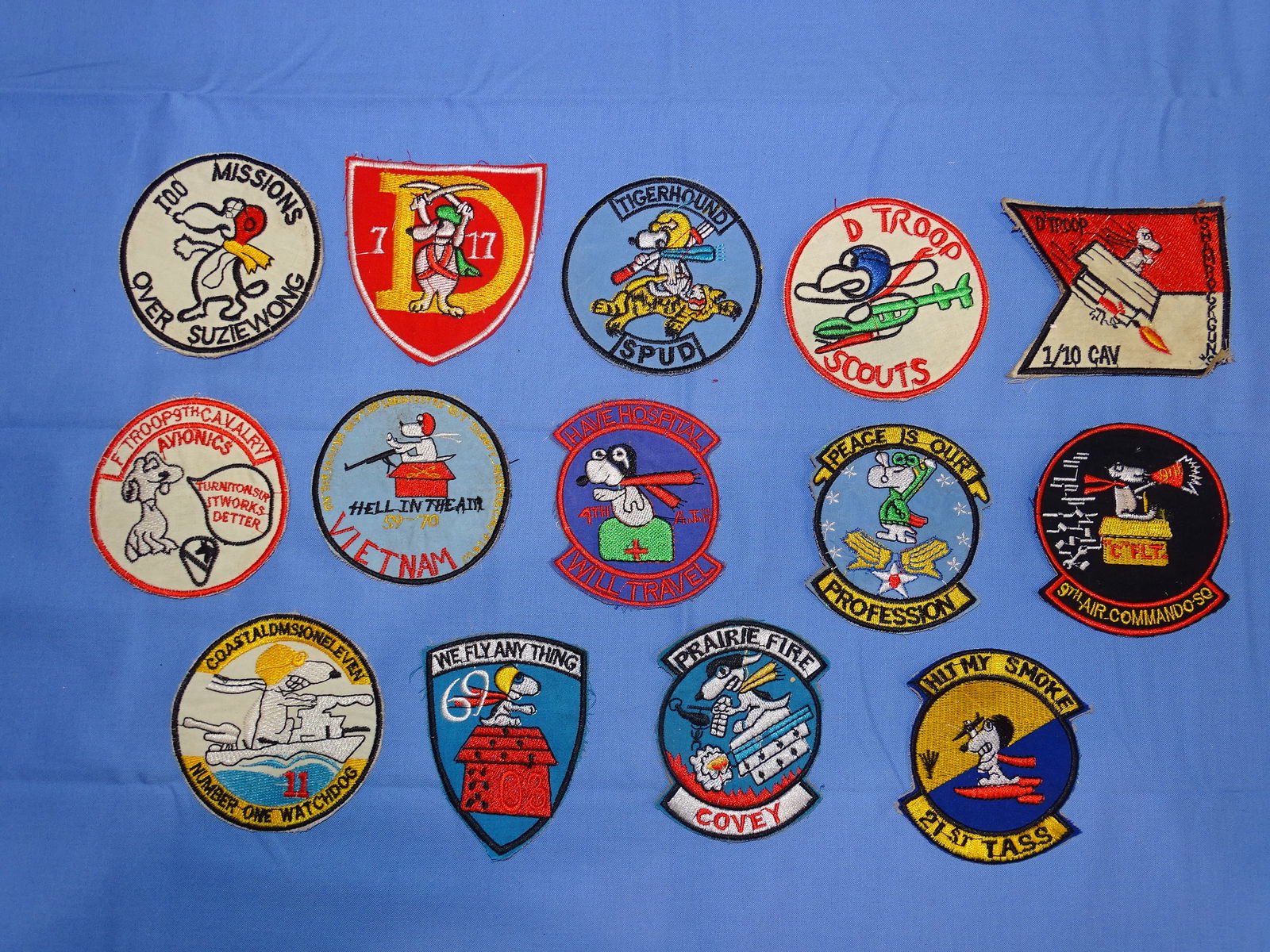 Vietnam War Era Novelty "Snoopy" Patch Lot (1 of 4)