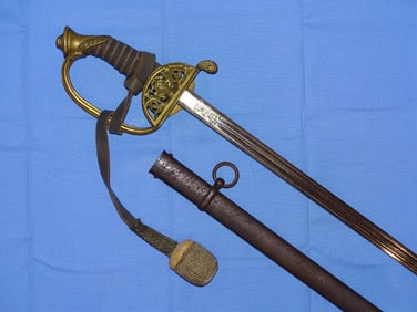 Minty WWI Era Imperial German Dress Sword, Folding Guard, Fullered Blade, PO&Co