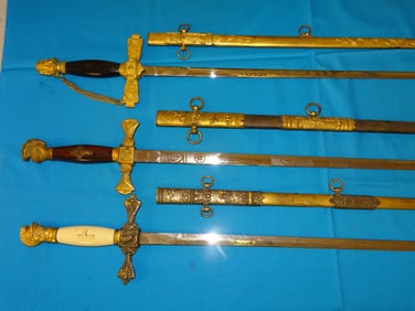 Nice Fraternal, Masonic IOOF Odd Fellows Knight Templar Sword Lot of 3
