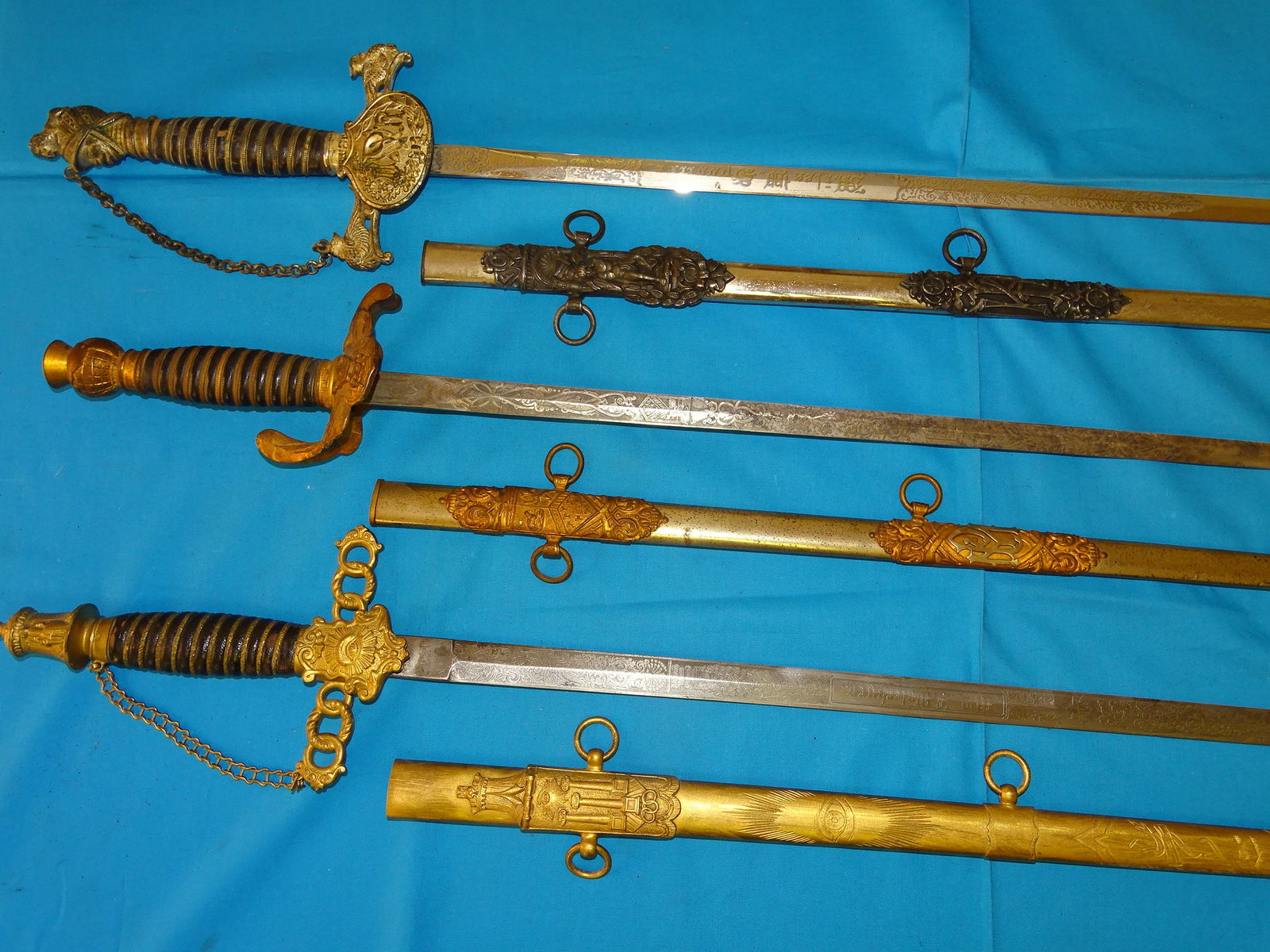 Nice Fraternal, Masonic IOOF Odd Fellows Knight Templar Sword Lot of 3 (1 of 4)