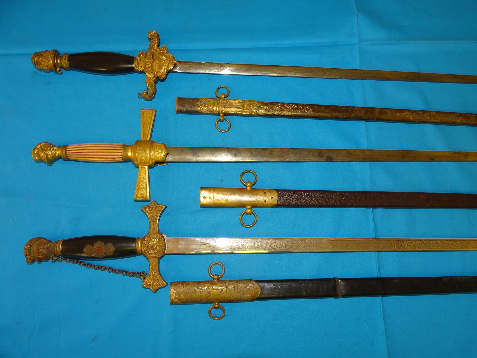 Nice Fraternal, Masonic IOOF Odd Fellows Knight Templar Sword Lot of 3 (1 of 4)