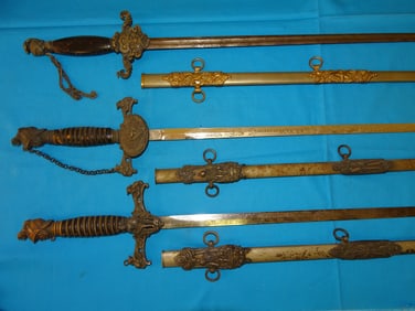Nice Fraternal, Masonic IOOF Odd Fellows Knight Templar Sword Lot of 3