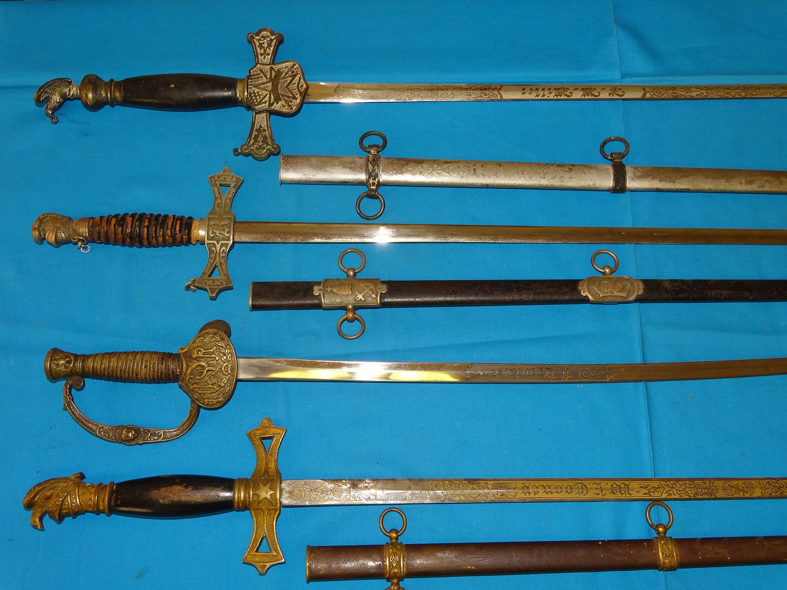 Nice Fraternal, Masonic IOOF Odd Fellows Knight Templar Sword Lot of 4 (1 of 4)