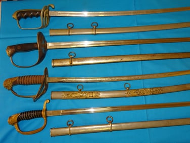 Nice Fraternal, Masonic & Military Sword Lot of 4