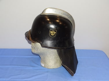 Nice Camo WWII German Nazi M34 Double Decal Fire Police Helmet w/ Neck Guard