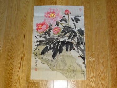 Chinese Painting on Paper of Flowers