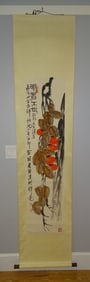 Chinese Scroll Painting on Paper of Fruit Tree, QI BAISHI
