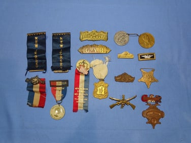 Civil War Veteran GAR Medal, Badge, Pin Lot