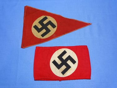WWII German Armband and Pennant Flag NSDAP