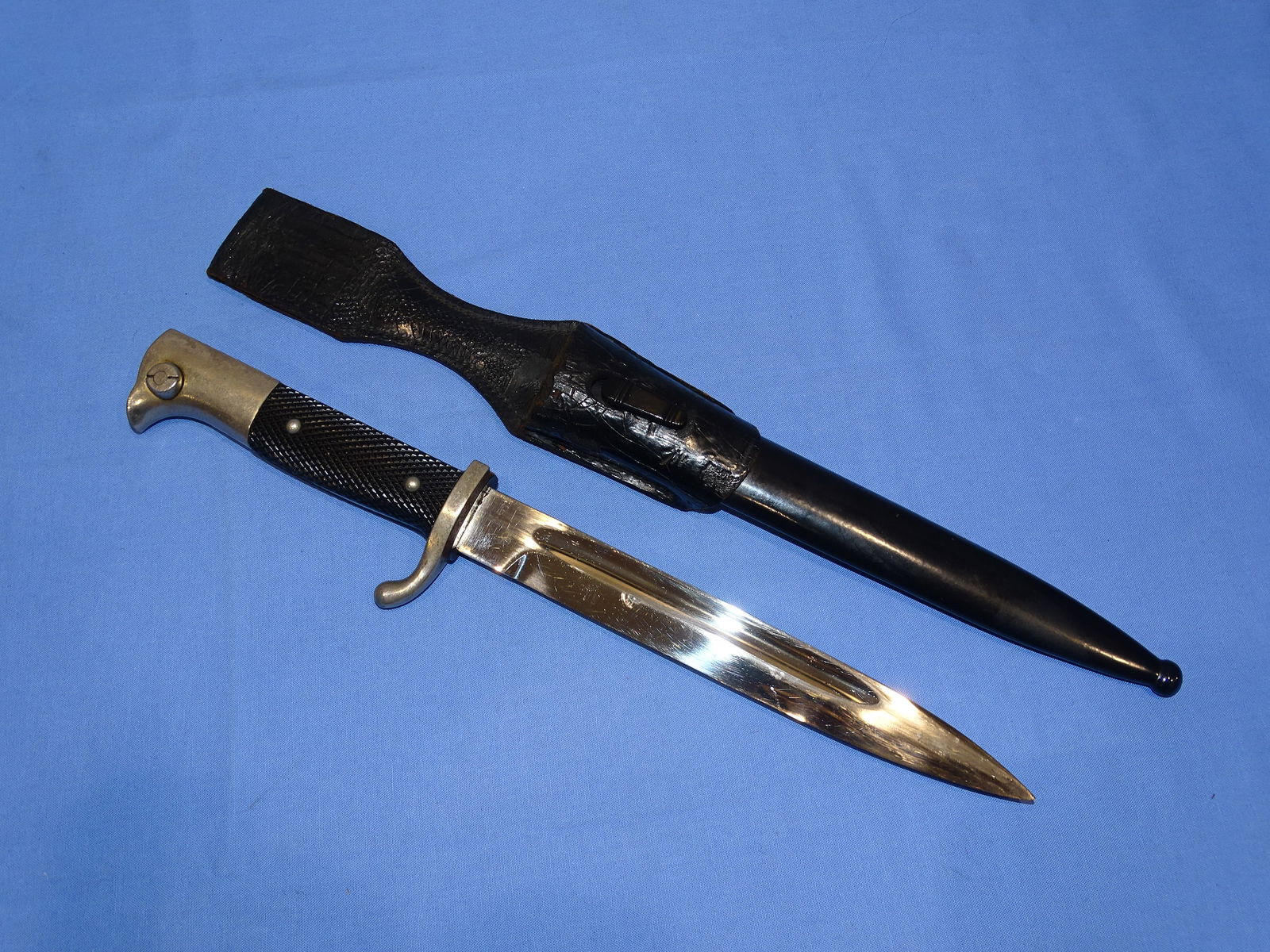 WWII German Parade Dress K98 Bayonet, Gustav Spitzer Solingen: WWII GERMAN PARARE DRESS BAYONET MAKER MARKED TO GUSTAV SPITZER, ONE OF THE HARDER TO FIND MAKERS.