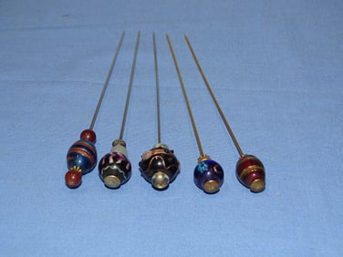 Vintage Glass Hat Pin Lot