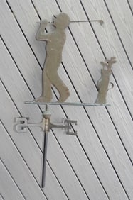 Copper Weathervane of Golfer Swinging Golf Club