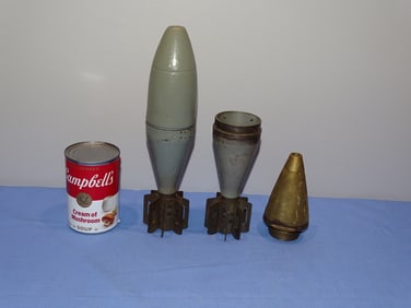 Inert / Dewat WWII U.S. Mortar Round / Fuse Lot